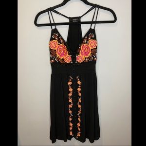 Floral Embroidered Mini Dress